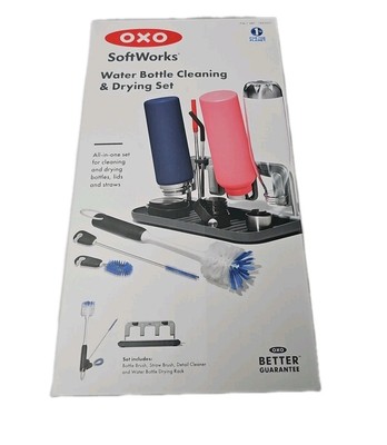 OXO SoftWorks Water Bottle Cleaning & Drying Set Cleans Stanley, Hydroflask, Etc