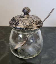 S Kirk and Son Sterling Silver Sugar Jam Jar Dish-20F With Sterling Silver Spoon