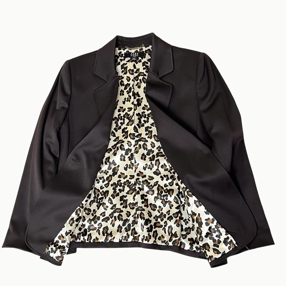 Alex Marie Pant Suit Womens Petite 14P Brown Blazer Pants Belt Classic Timeless - Image 4 of 4