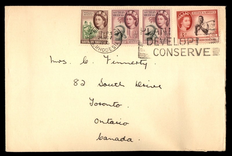 Mayfairstamps Southern Rhodesia to Toronto Ont Canada Cover cca_19219