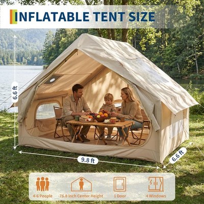 Large Blow Up Tent 6 Person Inflatable Camping Oxford Waterproof Quick Setup