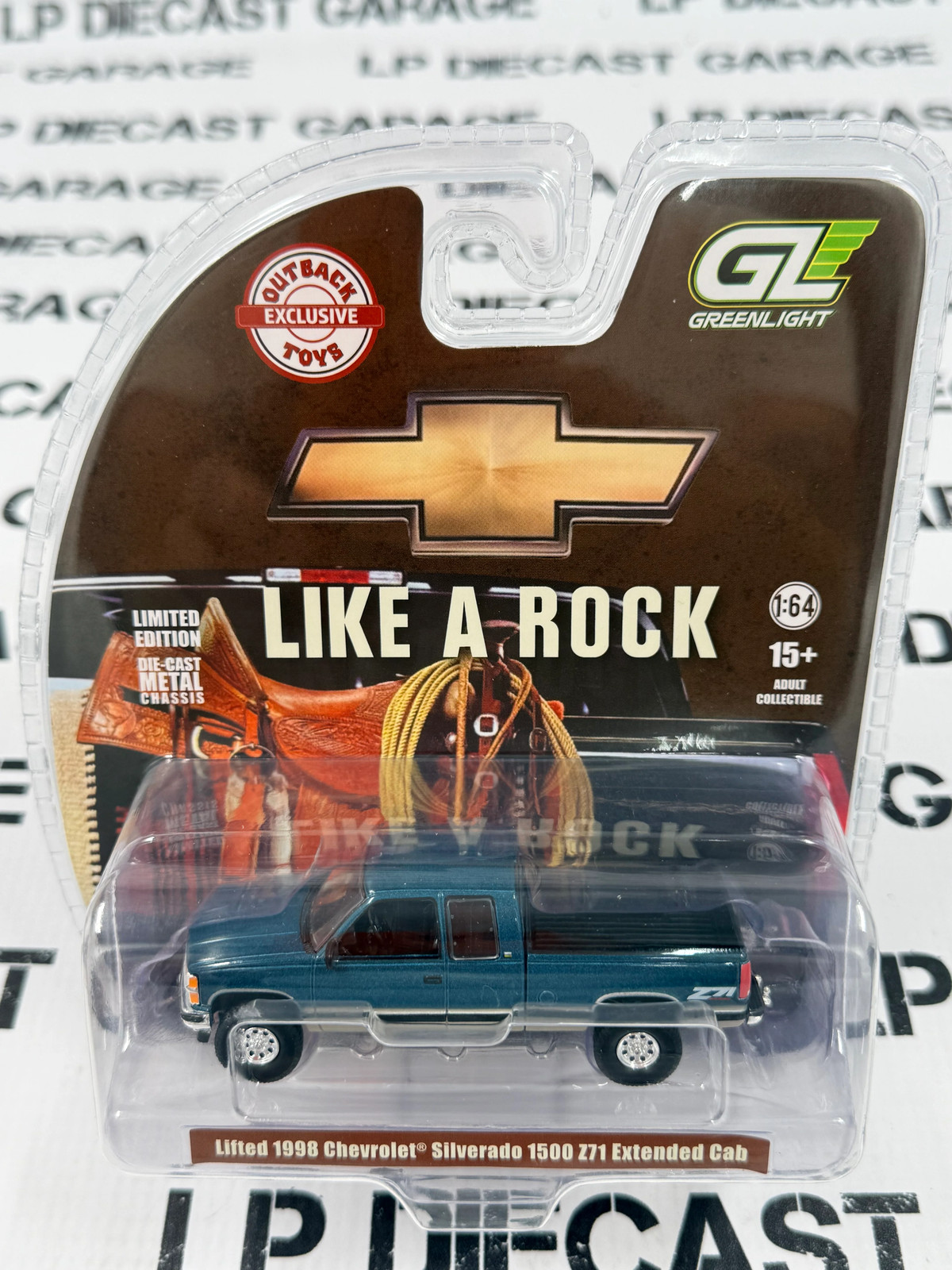 GREENLIGHT 1998 Chevrolet Silverado 1500 Z71 Green & Tan 1:64 Diecast OBT