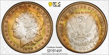 1879 S PCGS UNC Detail - Toned Silver Morgan Dollar $1 US Coin #60998A
