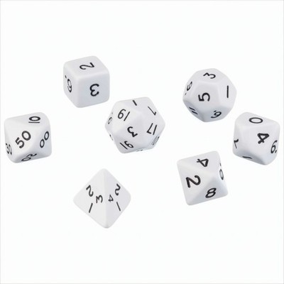 GW835f Pegasus Würfel - Opaque: Weiss (7er-Set in Acrylbox) Neu & OVP