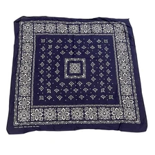 Vintage Blue Geometric Floral Fast Color 100% cotton RN 13962 Rave Festival