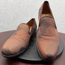 Duke + Dexter Camo Slip-On Loafers Shoes Mens 9 Brown Made in England