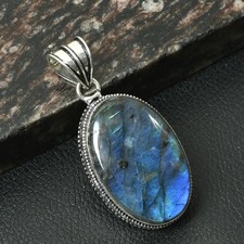 Labradorite Gemstone Handmade Antique Design Pendant Jewelry Gift 2.2