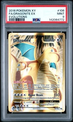 142064772 Dragonite EX 2016 Pokemon XY Evolutions #106 PSA 9