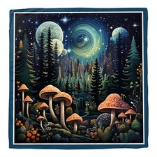 Zewurtuw Scarf Silk Feeling Large Square 27.5 x inches, D6-mushroom