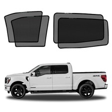 BWEN Car Window Shades Fit for Ford F150 2021-2025, Magnetic Side Black
