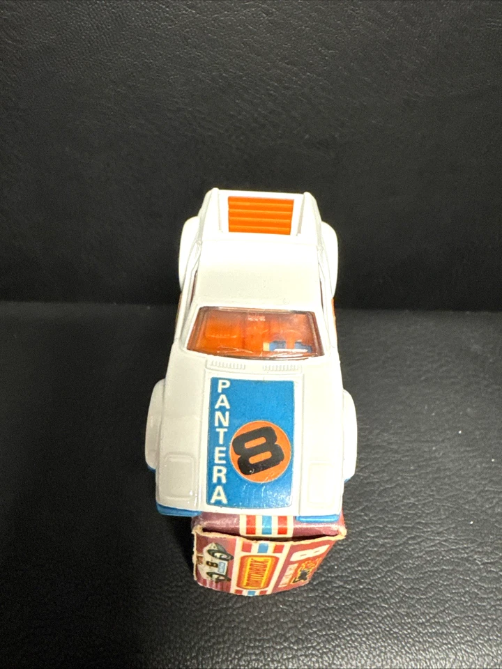 Винтажный спичечный коробок супербыстрая модель No 8 De Tomaso Pantera 1975 в коробке как новый белый - Изображение 3 из 4