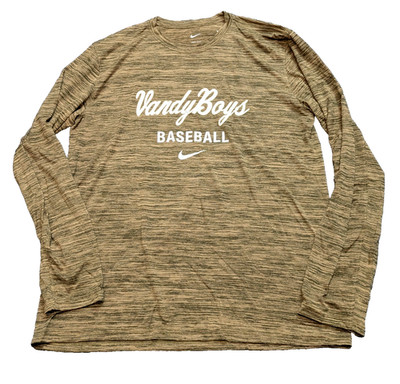 Nike Vanderbilt Baseball Vandy Boys Dri-FIT Long Sleeve Shirt Mens L DJ2893-325