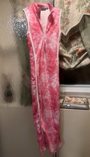 S: 4 PrettyLittleThing Women's Hot Pink & White Tie Dye Sleeveless Midi Bodycon