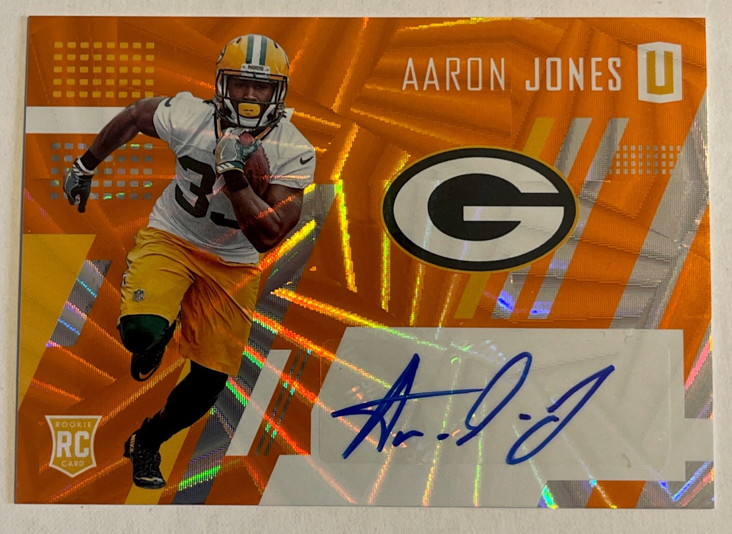 Aaron Jones Panini Unparalleled #263 Autograph-Orange