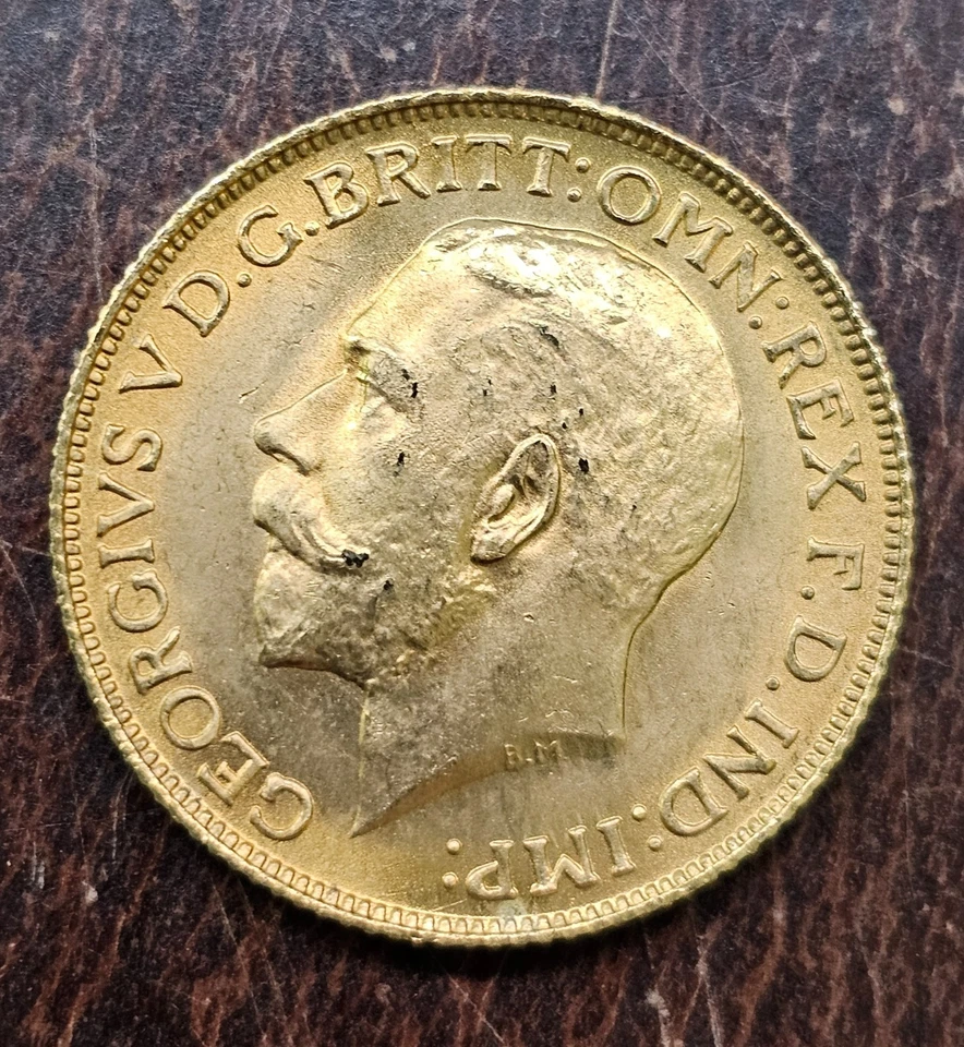 Gran Bretaña 1925 Soberano de Oro Jorge V BU - APMEX Moneda FLip Foto 2 de 4