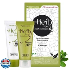Dongsung Herb Speedy Color Cream Soft Black – Korean Herbal Vegan Hair Dye, P