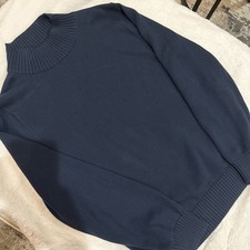 J Crew Heritage Cotton Mockneck Sweater Navy Sz Small Sold Out NWOT Authentic