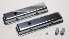 Billet 95129 Valve Covers Stock Height Cast Aluminum Polished Sbc Pair Billet 95129 Valve Covers Stock Height Cast Aluminum Polished Sbc Pair