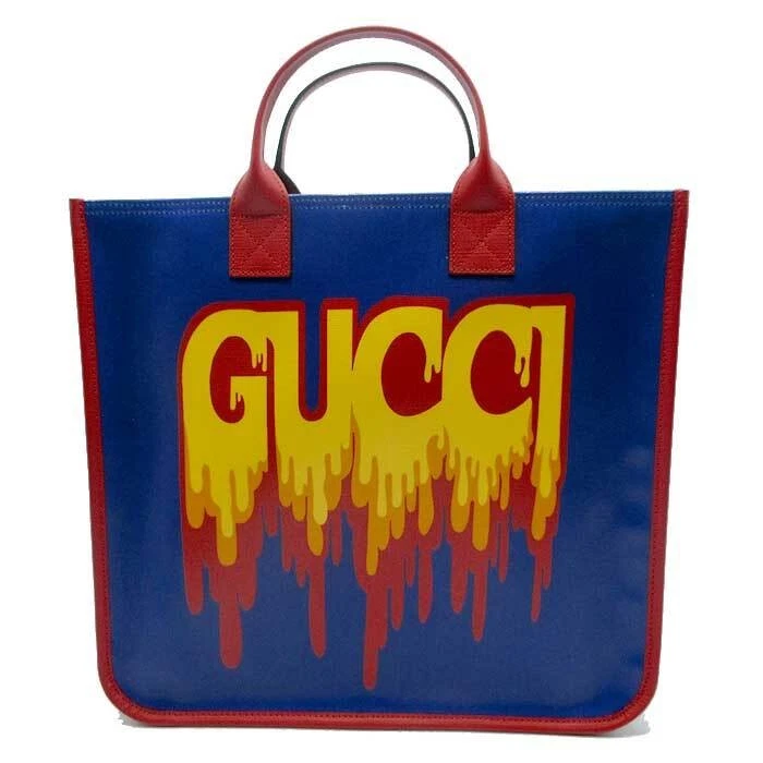 Gucci Junior Sac Poignée Supérieure Toile Enfants Adultes Bleu/Rouge Logo 550763 Neuf avec étiquette