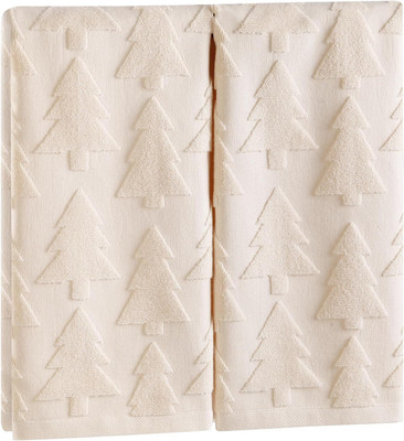 Quera 2 Pack Christmas Hand Towels Tree Beige Medium,