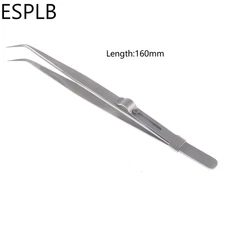 Slide Lock Stainless Steel Presicion Adjustable Tweezers Straight/Curved Tip an