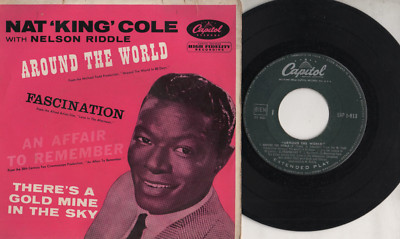 NAT KING COLE Disc EP 45 g. MADE in ITALY Fascination + 3 ITALIENISCHE DRUCKE 1958