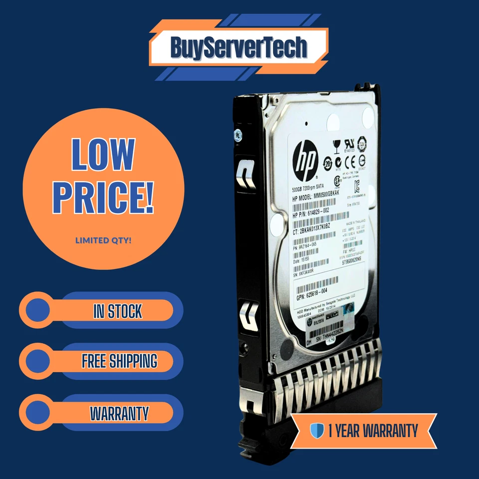 HP 507750-B21 500GB 7.2K SATA 2.5" SFF HDD 508035-001 MM0500GBKAK | NEW | 1YR - Image 2 of 4