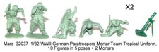 Mars 32037 1/32 WWII German Paratroopers tropical dress with mortars.