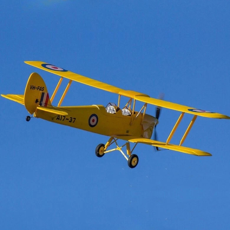 Dynam Tiger Moth DH. 82 V2 Yellow 4S RC Biplane 1.3m Wingspan - Image 2 of 4