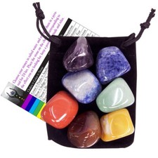 Chakra Tumbled Stone Balancing Kit w/ Velvet Pouch