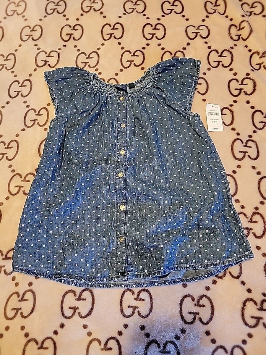 gap white denim dress Sleeveless Collared Denim Mini Dress