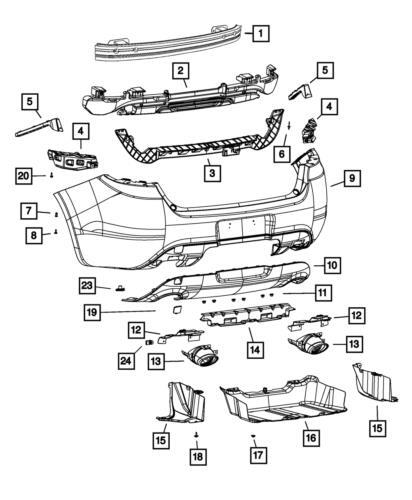 Fascia trasera del parachoques para Dodge Dart 2013-2016 (N/P 68172075AA)
