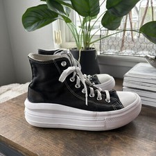 Converse Chuck Taylor All Star Move Hi Black White Platform Sneakers Women  s 8