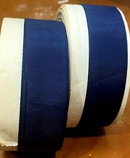 vintage taffeta rayon trim 1" navy ribbon 1yd made in France