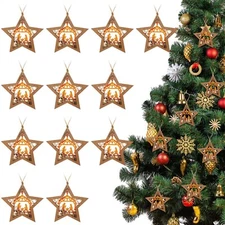 12 Pcs Christmas Nativity Scene Ornament, the Birth of Jesus Decoration Star ...