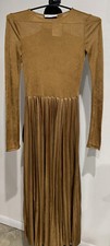 Urban Outfitters Gold Long Pleated Dress XS