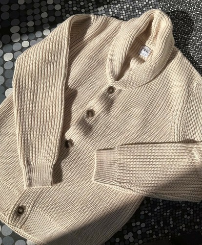 MAGLIONE CARDIGAN UOMO LEGGERO GRIGIO 'ZARA' TG S - Sostenibile
