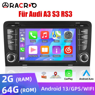2+64GB Für Audi A3 S3 RS3 8P1 8PA 7'' Carplay Android 13 Autoradio GPS Navi Wifi