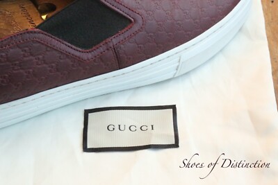 Gucci GG Monogram Burgundy Trainers Sneakers Loafers Mens UK 7 US 8 EU 41