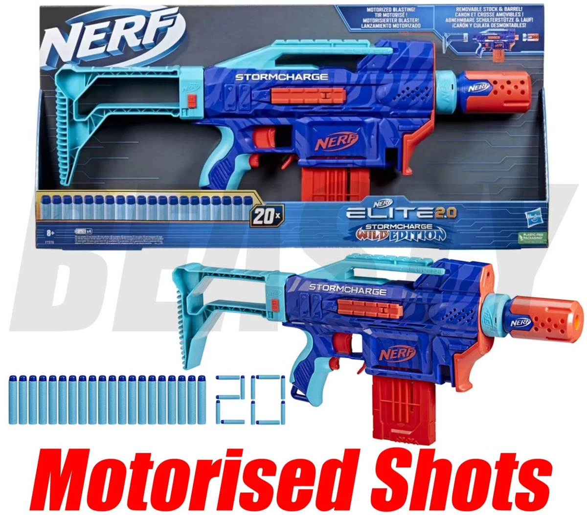 NERF Motorised Elite 2.0 Stormcharge Wild Edition Blaster New Toy Gift 8+