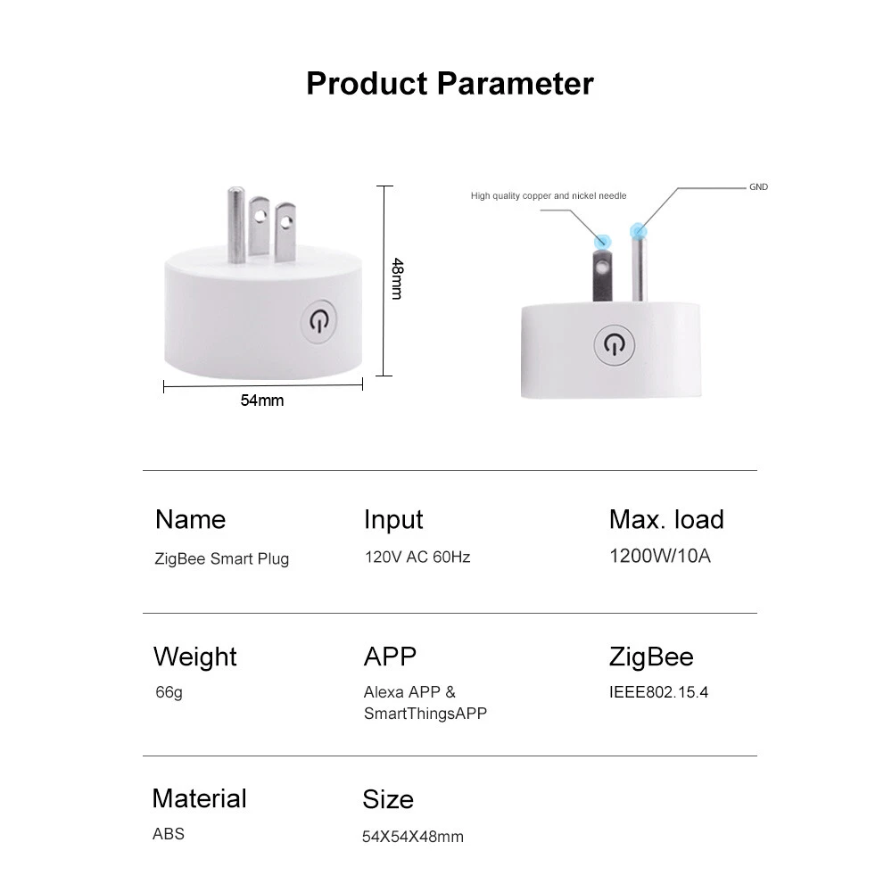 US ZigBee Smart Plug Switch Power Socket For eWeLink  Alexa Google  Home