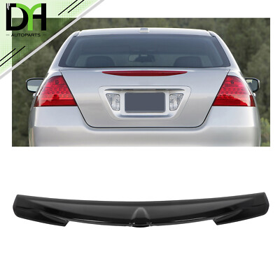 Fits 2006-2007 Honda Accord ABS Plastic Glossy Black Rear Trunk Spoiler Lip