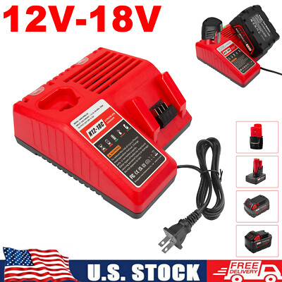 Rapid Charger For Milwaukee 48-59-1812 For M12 For M18 18V 12V Dual Voltage NEW