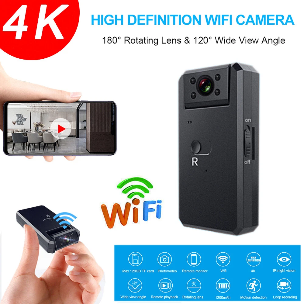 4K 1080P Hidden Camera Mini Spion Kamera Wireless WiFi WLAN IP  Überwachungkamera