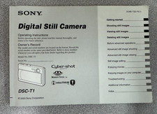 Sony CyberShot DSC T1 - Camera User Guide / Owner's Manual
