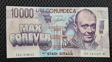 Banconota MAX PEZZALI 883 DECA 10000 LIRE tour 2024 ESCLUSIVA! concerto San Siro