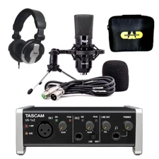 Home Studio Bundle Tascam US 1x2 USB Interface CAD GXL1800 MH210 Case Cubasis LE