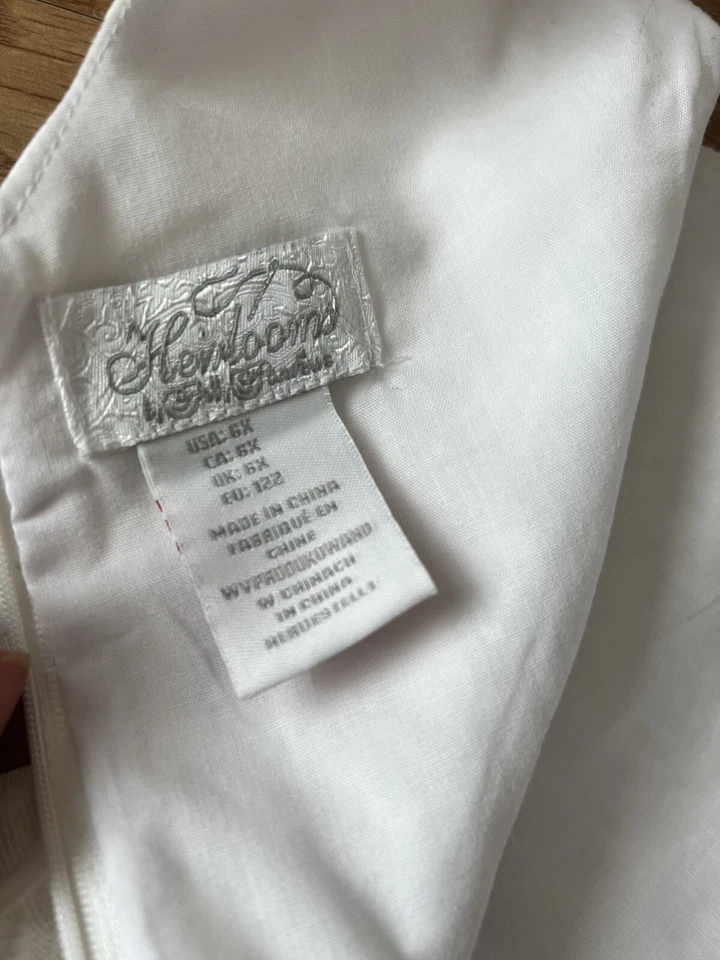 Vestido Polly Flinders Heirlooms Blanco Floral Jacquard Sin Mangas Niñas Talla 6x Foto 4 de 4