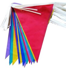 30M Triangle Multicolour Bunting 60 Flags Banner Outdoor Garden Party Decoration