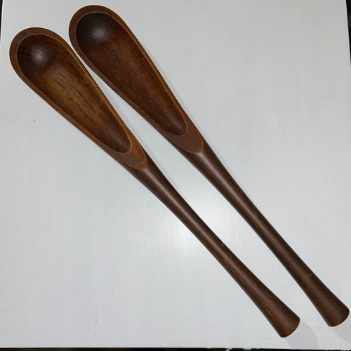 DANSK Jens Quistgaard Teak Salad Serving Spoons ~ Mid Century ~ 15.5" DANMARK - Picture 5 of 6